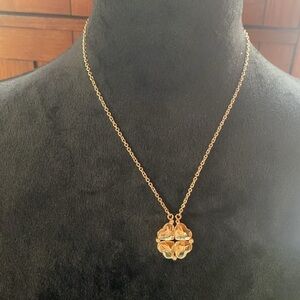 Folli Follie necklace. Hearts‎ / four leaf clover. 18” chain